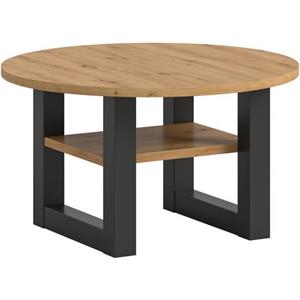 INOSIGN Salontafel Rail, Ø 75 cm, mit Ablageboden, inklusive Kufengestell