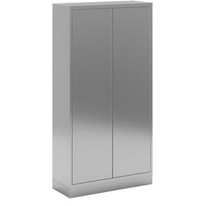 Multifunctionele kast van roestvast staal, vleugeldeurkast, h x b x d = 1950 x 1000 x 400 mm