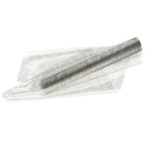Home & Styling decoratie stof/tafelloper - zilver -strepen 30 x 500 cm - polyester -