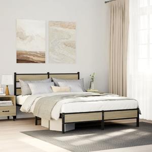 VidaXL Bedframe zonder matras hout sonoma eikenkleurig 140x190 cm