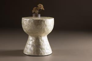 Nohr Ronde Bijzettafel Leeann Capiz, 40cm - Beige