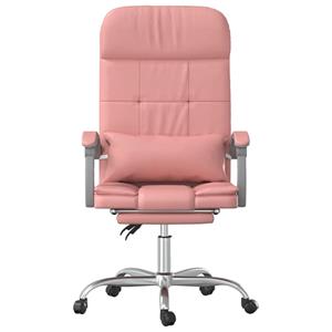 vidaXL Kantoorstoel massage verstelbaar kunstleer roze