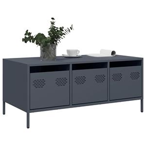 vidaXL Salontafel 101,5x50x43,5 cm koudgewalst staal antracietkleurig