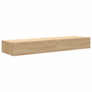 vidaXL Tv-meubelen 2 st met LED-verlichting 60x35x15,5 cm sonoma eiken