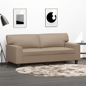 VidaXL Tweezitsbank 140 cm kunstleer cappuccinokleurig