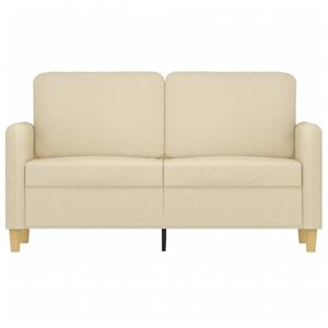 VidaXL Tweezitsbank 120 cm stof crèmekleurig