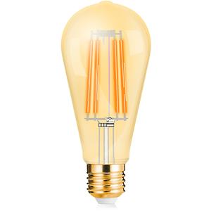 BES LED LED Lamp E27 Edison Filament - Brinton - Amber 6W 540lm - 822 Zeer Warm Wit 2200K - ST64 - Dimbaar | Vervangt 45W