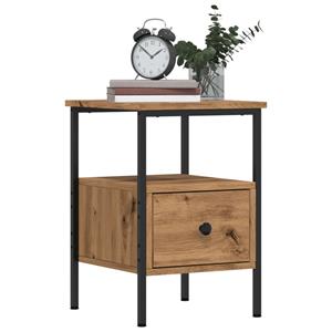 vidaXL Nachtkastjes 2 st 34x36x50cm bewerkt hout artisanaal eikenkleur