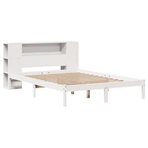vidaXL Bed met boekenkast zonder matras grenenhout wit 120x190 cm