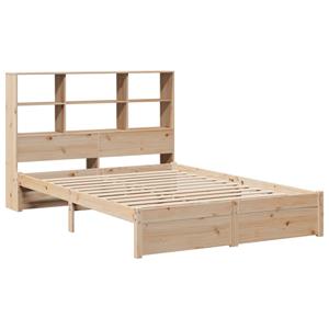 VidaXL Bed met boekenkast zonder matras massief grenenhout 150x200 cm