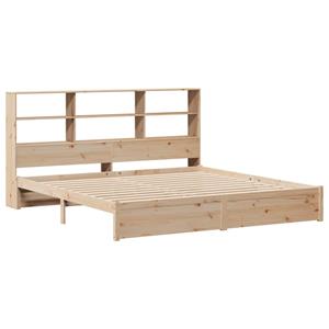 VidaXL Bed met boekenkast zonder matras massief grenenhout 200x200 cm