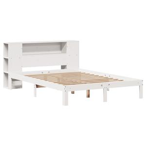 vidaXL Bed met boekenkast zonder matras grenenhout wit 120x190 cm