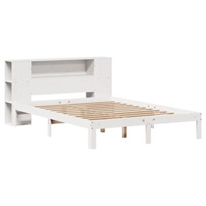 vidaXL Bed met boekenkast zonder matras grenenhout wit 120x200 cm