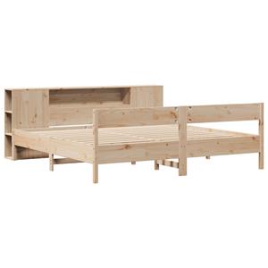 vidaXL Bed met boekenkast zonder matras massief grenenhout 180x200 cm