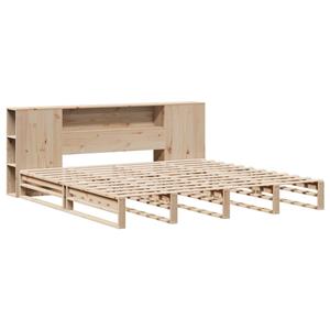 vidaXL Bed met boekenkast zonder matras massief hout 180x200 cm