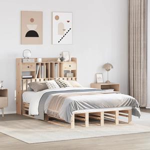VidaXL Bed met boekenkast zonder matras massief grenenhout 120x190 cm