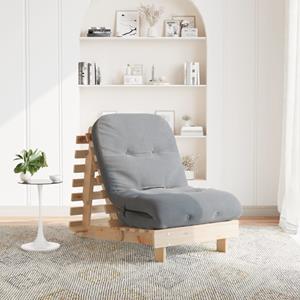 VidaXL Futon slaapbank met matras 70x206x11 cm massief grenenhout