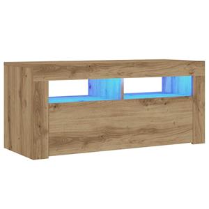 vidaXL Tv-meubel met LED 90x35x40 cm bewerkt hout artisanaal eiken