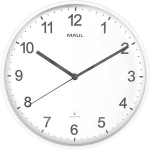 Maul sprint wandklok, radiogestuurd, diameter 30 x 5 cm, kunststof kader, wit