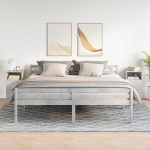 vidaXL Nachtkastjes 2 st met 2 lades 36x36x68 cm betongrijs