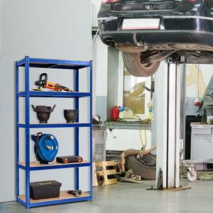 Costway Opslag Rek 75 x 30 x 150cm Opslag Plank Metalen Garage Gebruiksrek met 5 Verstelbare Planken voor Boeken Keukengerei