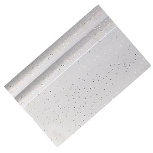 Home & Styling Decoratie stof/tafellopers - 2x - zilver - pailletten - 38,5 x 200 cm -