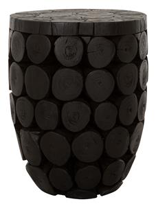 MUST Living Salontafel Cone Teakhout, 36cm - Zwart - Rond