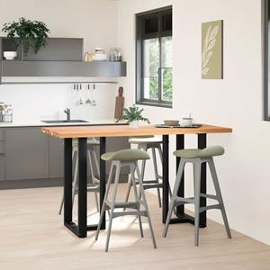 vidaXL Eettafel rechthoekig 180x80x92 cm massief eikenhout lichtbruin