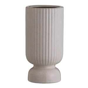 Leen Bakker Vaas Robe - grijs - keramiek - 30xØ15 cm