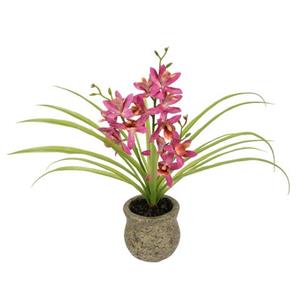 I.GE.A. Kunstbloem vlinderorchidee met keramische pot