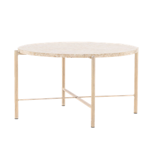 Nest living Thora ronde salontafel beige - met stenen blad - Ø 70 cm