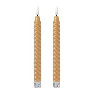 Xenos LED dinerkaars twist - taupe - set van 2 - ø2.2x24.5 cm