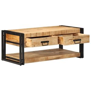 vidaXL Salontafel 90x50x38 cm massief ruw mangohout