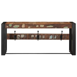 vidaXL Kapstok 80x35x35 cm massief gerecycled hout meerkleurig