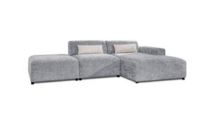 NADUVI Collection Hoekbank Rizza chenille rechts met hocker | 