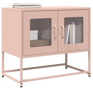 VidaXL Tv-meubel 68x39x60,5 cm koudgewalst staal roze