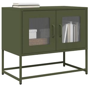 VidaXL Tv-meubel 68x39x60,5 cm koudgewalst staal olijfgroen