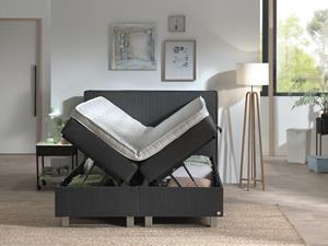 Dreamhouse - Slim Boxspring met opbergruimte - Antraciet - 140 x 200 / zonder montage