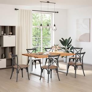vidaXL Eettafel rechthoekig 180x120x74 cm massief eikenhout lichtbruin