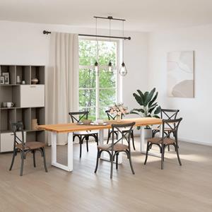 vidaXL Eettafel rechthoekig 280x90x74 cm massief eikenhout lichtbruin