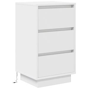 vidaXL Nachtkastje met LED-verlichting 38x34x65 cm wit