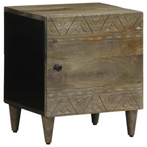 vidaXL Nachtkastjes 2 st 40x33x46 cm massief mangohout lichtgrijs