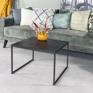 BASE Salontafel Leia Visgraat Teakhout, 60 x 60cm - Zwart - Vierkant