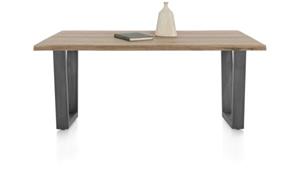 Nyborg eetkamertafel 200 x 100 cm - rand boomvorm - V-poot geheel metaal
