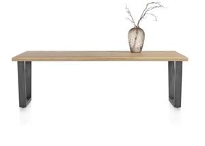 Nyborg eetkamertafel 230 x 100 cm - rechte zijkant - V-poot geheel metaal