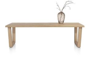 Nyborg eetkamertafel 230 x 100 cm - rechte zijkant - V-poot hout