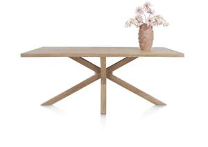 Nyborg eetkamertafel 200 x 100 cm - rand boomvorm - centrale poot hout