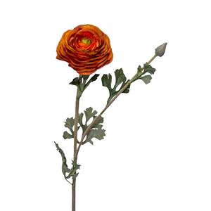 Roberts Collection Kunstbloem Ranonkel 1x Open + 1 Knop 68cm Oranje