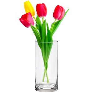 Alessandro Bloemenvaas klassiek - transparant glas - 12 x 26 cm - recht model - boeketvaas -
