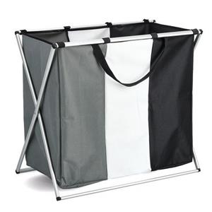Zeller Present Wäschesortierer, 3 Fächer, Polyester/Aluminium
